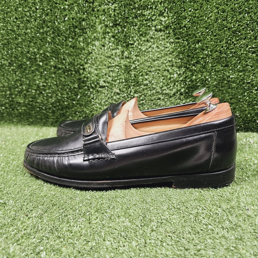 GH Bass Weejuns Harrison Black Leather Slip On Dress Loafers Mens Size 10.5 D - Picture 5 of 13